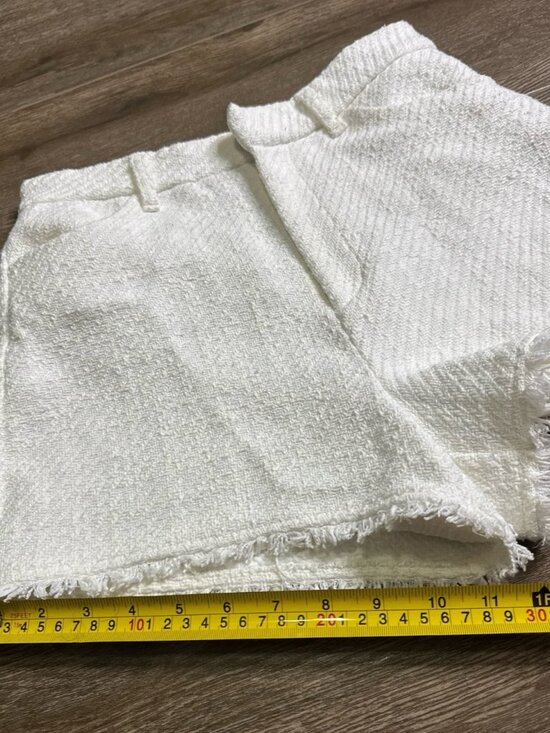 Zara White Tweed Knit High Waisted Shorts Women’s S - Picture 4 of 9